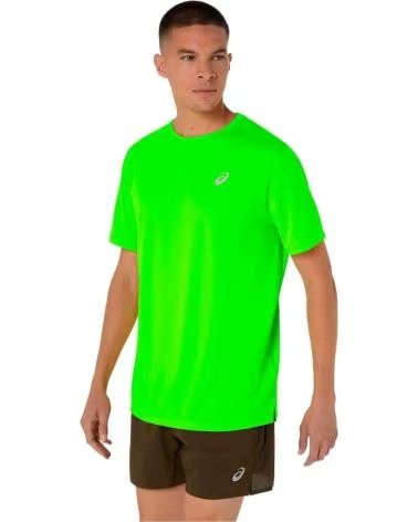 ASICS CORE KURZARMSHIRT FÜR HERREN IN NEONGRÜN FOSFORITO