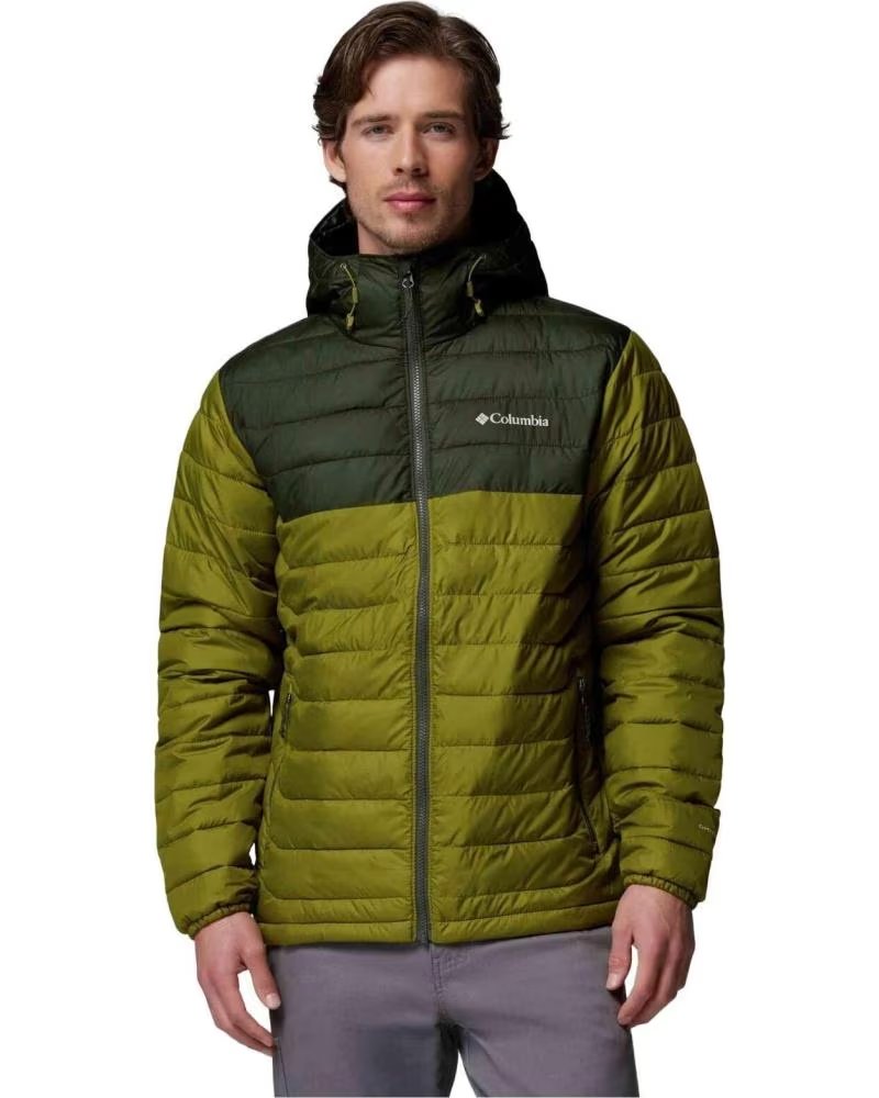 COLUMBIA GIACCA CON CAPPUCCIO POWDER LITE II OLIVA