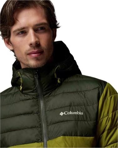 COLUMBIA GIACCA CON CAPPUCCIO POWDER LITE II OLIVA