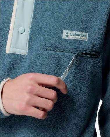 COLUMBIA HELVETIA II HALF SNAP SWEATSHIRT BLUE MEN INDIGO
