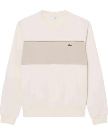 LACOSTE FELPA COLOUR-BLOCK FLEECE BEIGE