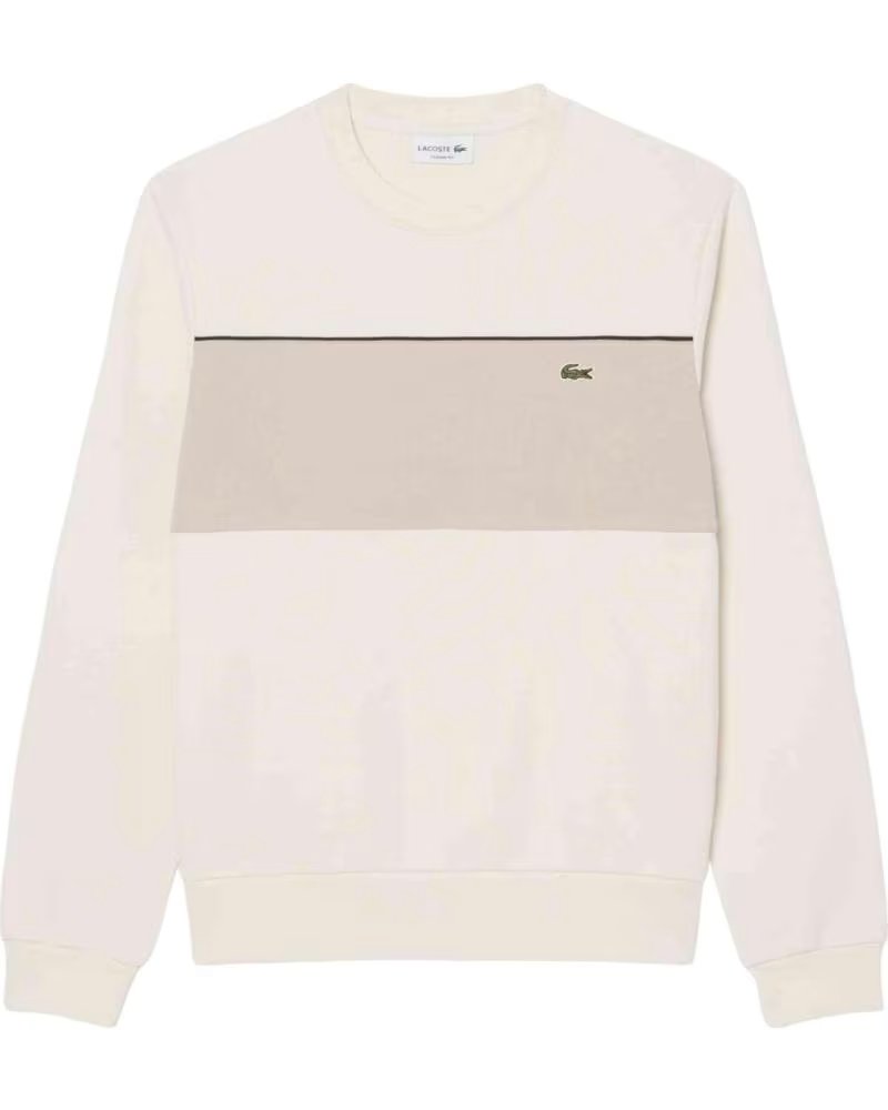 LACOSTE FELPA COLOUR-BLOCK FLEECE BEIGE
