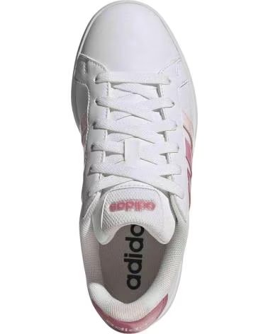 ADIDAS BASKETS GRAND COURT 30 BLANC AVEC DÉTAILS ROSE POUR ENFANTS JUNIOR