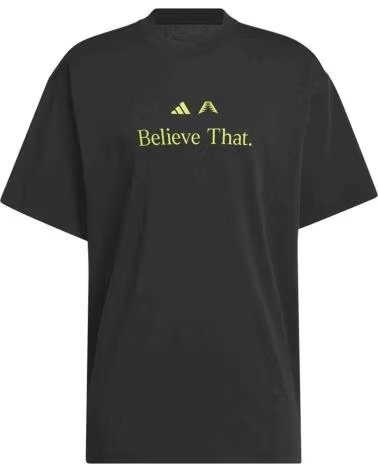 ADIDAS BASKETBALL ANTHONY EDWARDS BELIEVE THAT T-SHIRT BLACK-PRELOVED LIME