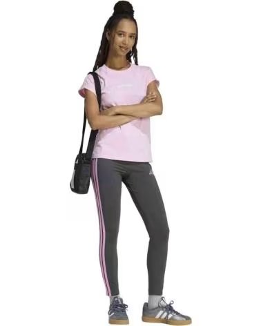 ADIDAS ESSENTIALS 3-STRIPES COTTON LEGGINGS GREY