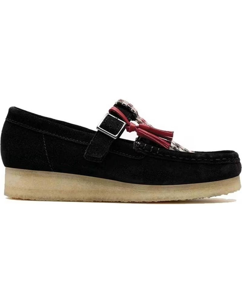CLARKS SAPATILHAS WALLABEE T BAR BLACK TWEED COMBINATION