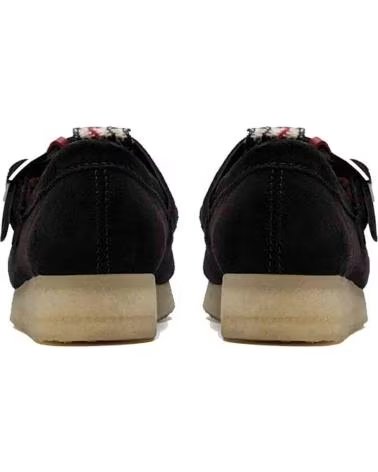 CLARKS SAPATILHAS WALLABEE T BAR BLACK TWEED COMBINATION