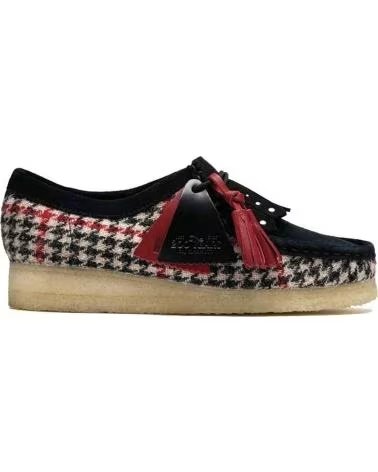 CLARKS TÊNIS WALLABEE BLACK TWEED COMBINATION