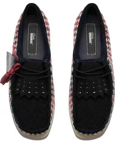 CLARKS TÊNIS WALLABEE BLACK TWEED COMBINATION