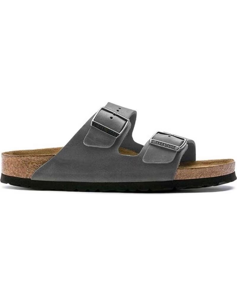 BIRKENSTOCK ARIZONA SOFT FOOTBED SANDALS GREY