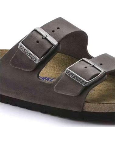 BIRKENSTOCK ARIZONA SOFT FOOTBED SANDALS GREY