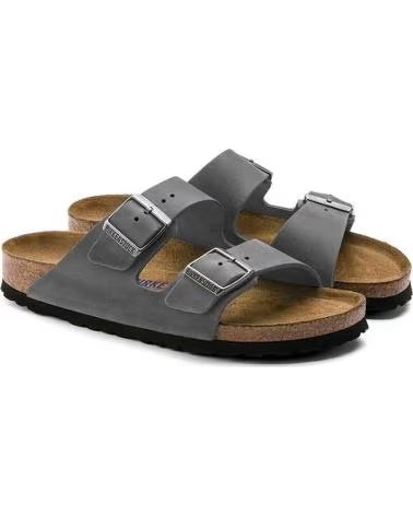 BIRKENSTOCK ARIZONA SOFT FOOTBED SANDALS GREY