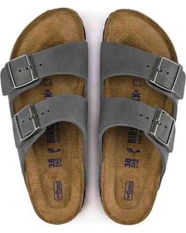 BIRKENSTOCK ARIZONA SOFT FOOTBED SANDALS GREY