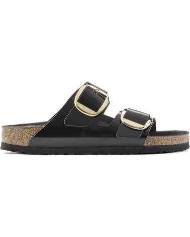 BIRKENSTOCK PANTOLETTEN ARIZONA BIG BUCKLE NATURAL LEATHER PATENT FÜR DAMEN