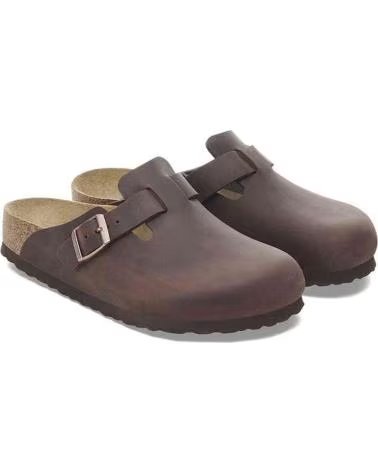 BIRKENSTOCK ZOCCOLI BOSTON SOFT FOOTBED UNISEX MARRONE