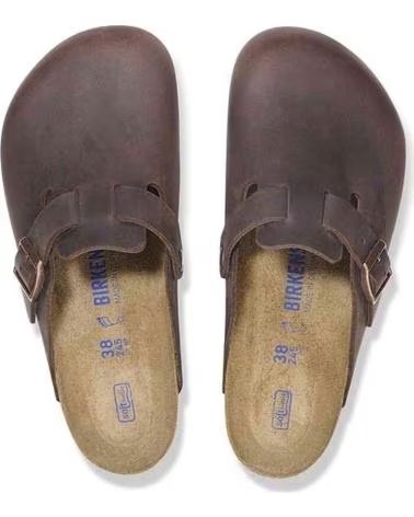 BIRKENSTOCK ZOCCOLI BOSTON SOFT FOOTBED UNISEX MARRONE