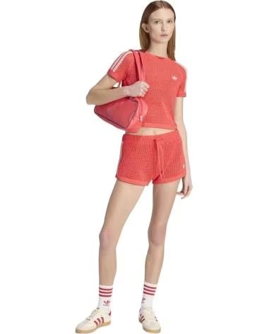 ADIDAS PANTALON CORTO KC6479 EN ROJO PARA MUJER