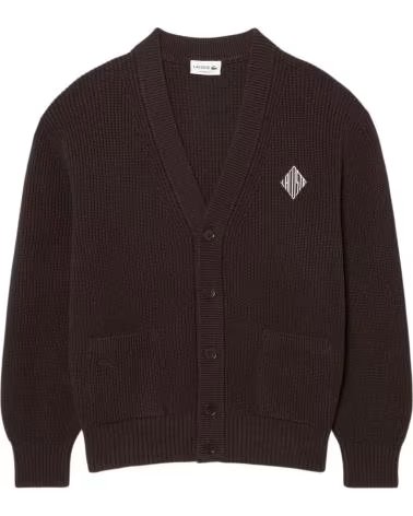 LACOSTE CARDIGAN AH0611-00-3LA MARRONE DA UOMO