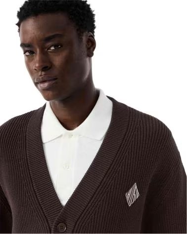 LACOSTE CARDIGAN AH0611-00-3LA MARRONE DA UOMO