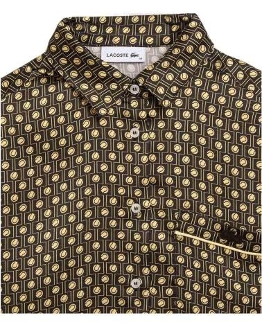 LACOSTE CAMICIA CF9804-00-4IZ STAMPATA MARRONE
