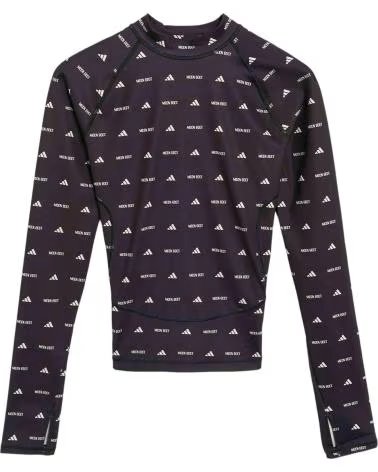 MAGLIA A MANICHE LUNGHE ADIDAS JM6507 CON STAMPA MONOGRAMMA BLACK