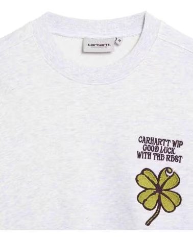 CARHARTT WIP FELPA I036038-482XX BIANCA CON GRAFICA A TRIFOGLIO