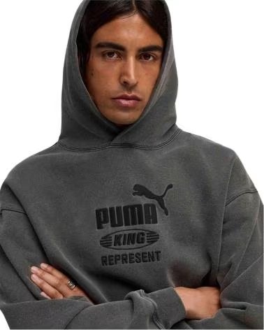 PUMA FELPA CON CAPPUCCIO 632542-97 GRIGIO UOMO