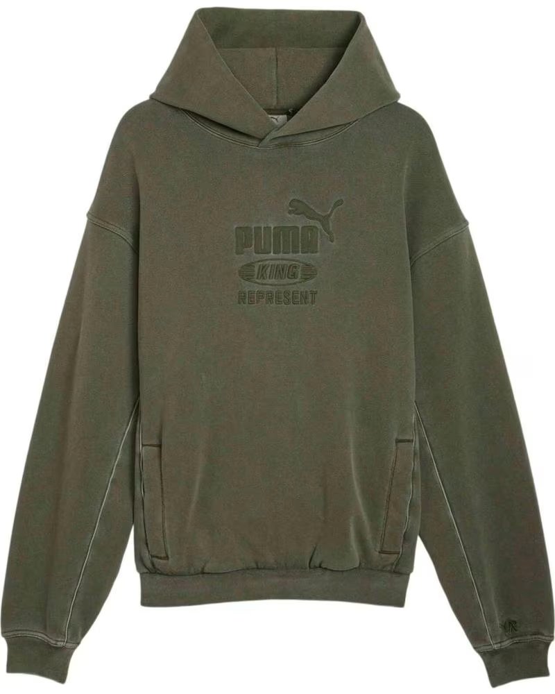 PUMA FELPA CON CAPPUCCIO 632542-92 VERDE