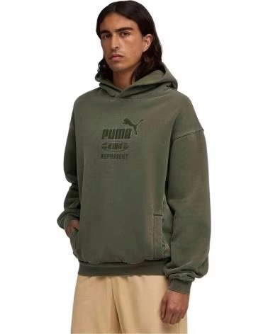 PUMA FELPA CON CAPPUCCIO 632542-92 VERDE