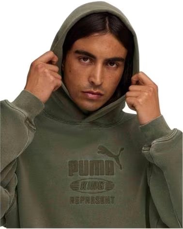 PUMA FELPA CON CAPPUCCIO 632542-92 VERDE