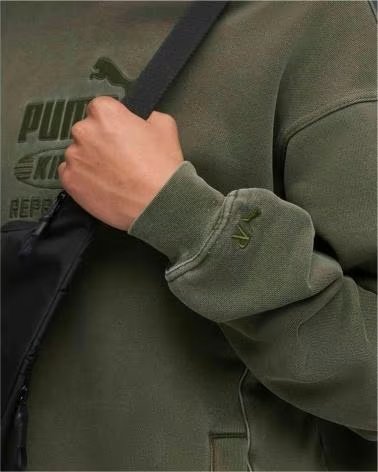 PUMA FELPA CON CAPPUCCIO 632542-92 VERDE