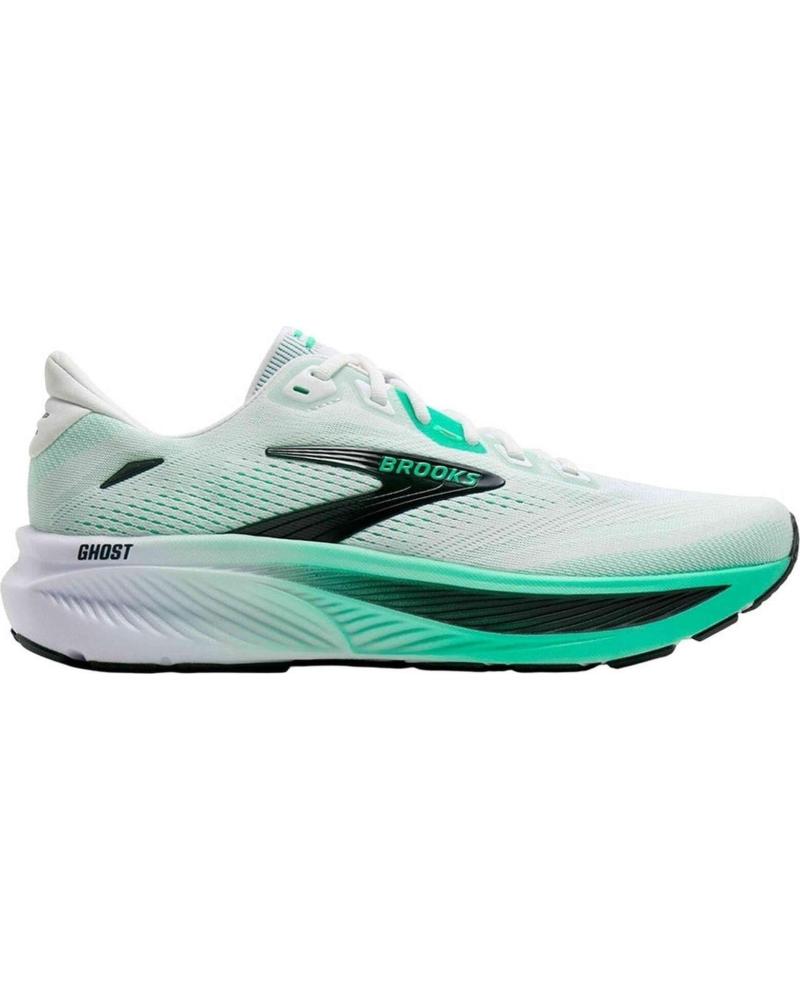 BROOKS ZAPATILLAS DE RUNNING GHOST 18, 1104931D183, VERDE/BLANCO PARA HOMBRE WHITE-SPRING BUD-SPRUCE