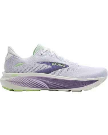 BROOKS GHOST 18 W LAUFSCHUHE DAMEN WEISS LILA GRÜN WHITE-PURPLE HEBE-GREEN
