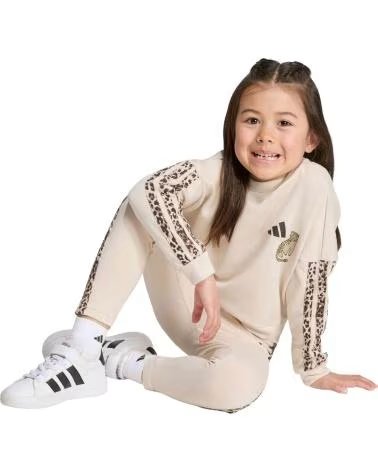 ADIDAS LG AN 3S SET FOR GIRLS IN BEIGE WITH ANIMAL PRINT CRLI-MULTCO-DBROWN