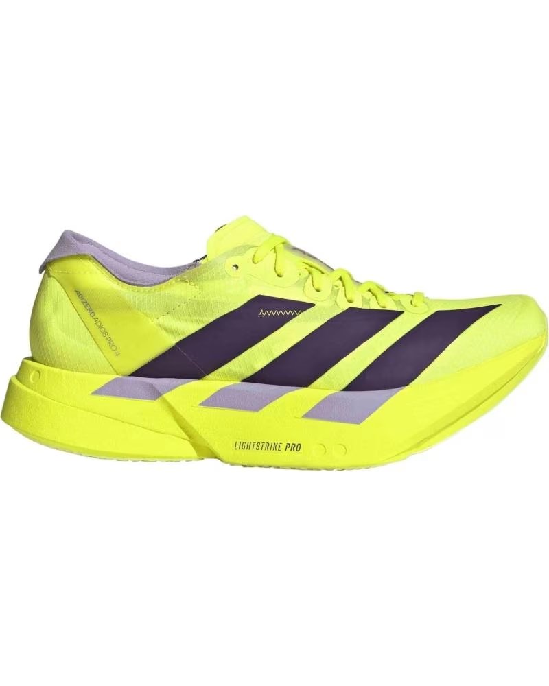 ADIDAS ADIZERO ADIOS PRO 4 RUNNING SHOES JQ1690 SYELLO-AURPLU-POWPLU