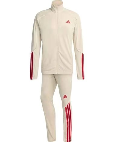 ADIDAS CHANDAL COMPLETO CHANDAL STADIUM 3 BANDAS BEIGE ROJO EN PARA MUJER CRLI-PURRUB