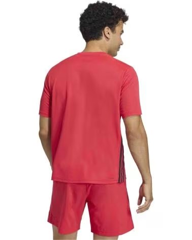 ADIDAS T-SHIRT WORKOUT ESSENTIALS BASE A 3 STRISCE A MANICHE CORTE PURRUB-BLACK