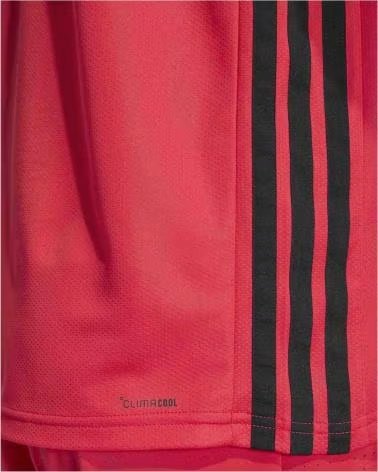 ADIDAS T-SHIRT WORKOUT ESSENTIALS BASE A 3 STRISCE A MANICHE CORTE PURRUB-BLACK