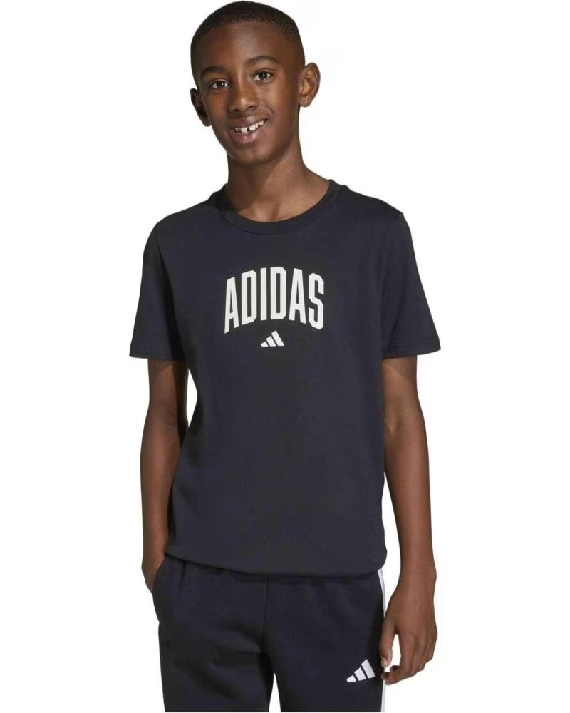 ADIDAS T-SHIRT DE MANGA CURTA J COLLEG T BLACK-OWHITE