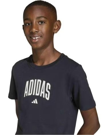 ADIDAS T-SHIRT DE MANGA CURTA J COLLEG T BLACK-OWHITE