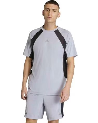 ADIDAS T-SHIRT A MANICHE CORTE TECH APPAREL GRIGIO NERO HALSIL-BLACK