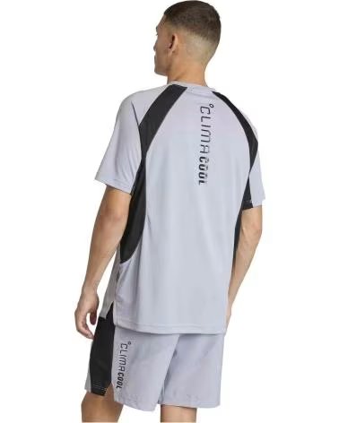 ADIDAS T-SHIRT A MANICHE CORTE TECH APPAREL GRIGIO NERO HALSIL-BLACK