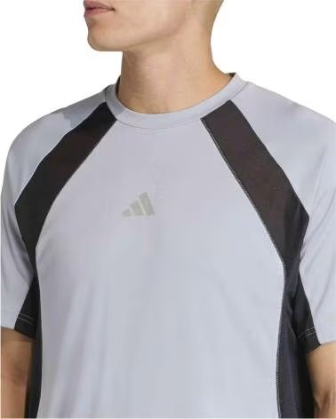 ADIDAS T-SHIRT A MANICHE CORTE TECH APPAREL GRIGIO NERO HALSIL-BLACK