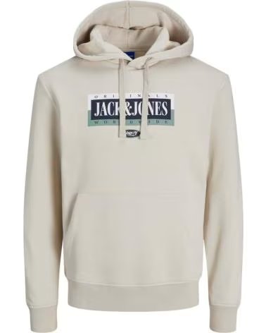 JACK AND JONES FELPA CON CAPPUCCIO & 12252402 BEIGE