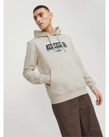 JACK AND JONES FELPA CON CAPPUCCIO & 12252402 BEIGE