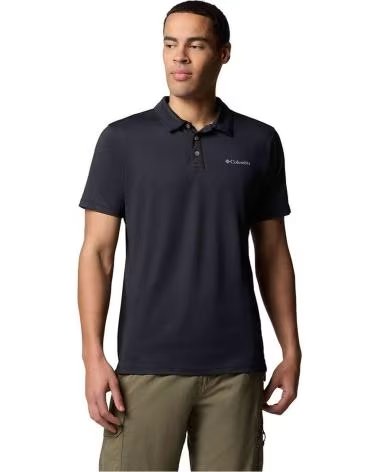 COLUMBIA MEN SHORT SLEEVE POLO SHIRT BLACK NEGRO-010