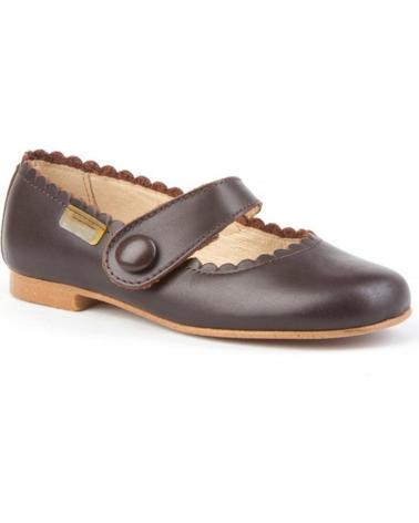 Ballerines pour Fille ANGELITOS ZAPATO FRANCESITAS PIEL 1512 CHOCOLATE