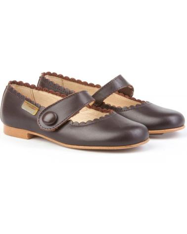 Ballerines pour Fille ANGELITOS ZAPATO FRANCESITAS PIEL 1512 CHOCOLATE