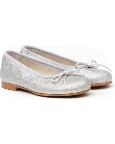 Zapatos de Niña ANGELITOS BAILARINA PIEL 1560 PLATA