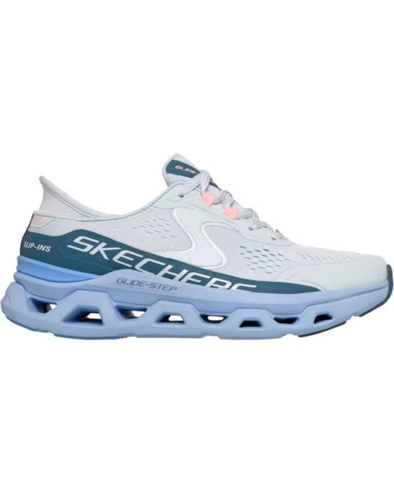 SKECHERS SNEAKERS MUJER GLIDE- STEP ATLUS CELESTE TURQUESA